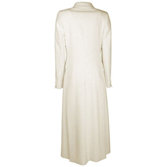 Made in Italy White Wool Vergine Jackets & Coat/IT44|L/White - Picture 2 of 3